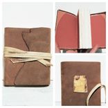 Leather Bound Journal Handmade Travel Adventure Diary Silkscreen Art Notebook 4 small