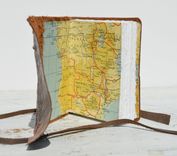 Handmade Ostrich Hide Bound Journal African Safari Pocket Travel Diary Vintage Map Art Book 4 small