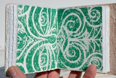 Handmade Leather Bound Journal Bone White Lady Travel Dairy Block Print Art Notebook 4 small