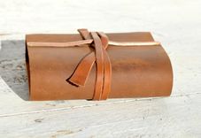 Handmade Bound Leather Journal Copper Travel Diary Silkscreen Tree Art Notebook 2 small