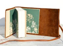 Handmade Bound Leather Journal Copper Travel Diary Silkscreen Tree Art Notebook 5 small