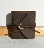 Leather Bound Journal Louisiana Handmade Mini Pocket Diary Silkscreen Art Book 1 small