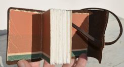 Leather Bound Journal Louisiana Handmade Mini Pocket Diary Silkscreen Art Book 3 small