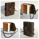 Leather Bound Journal Louisiana Handmade Mini Pocket Diary Silkscreen Art Book 4 small