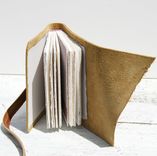 Leather Bound Journal Handmade Pocket Travel Diary Art Notebook Silkscreen 2 small