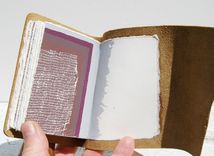 Leather Bound Journal Handmade Pocket Travel Diary Art Notebook Silkscreen 4 small