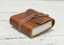 Handmade Leather Bound Pocket Notebook Mini Travel Diary Art Sketch Book 3 small