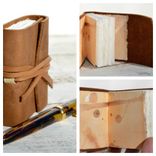 Handmade Leather Bound Journal Mini Brass Diary Pocket Watercolor Art Notebook 4 small