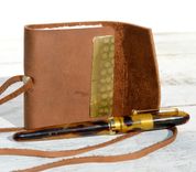 Handmade Leather Bound Journal Mini Brass Diary Pocket Watercolor Art Notebook 5 small