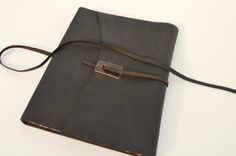 Large Brown Leather Bound Journal Ledger Custom–Made-To Order Planner 2 small