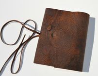 Distressed Pig Skin Leather Bound Travel Adventure Journal Ledger Planner 2 small