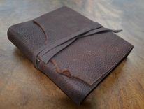 Brown Bull Hide Leather Bound Adventure Cowboy Journal Diary 1 small