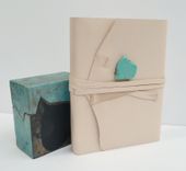 Handmade White Leather Bound Journal Desert Motif Expedition Travel Diary Notebook Ledger 1 small