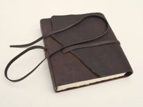 Dark Brown Bull Hide Leather Bound Cowboy Journal Diary 1 small