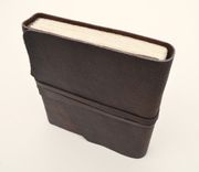 Dark Brown Bull Hide Leather Bound Cowboy Journal Diary 3 small