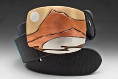 Mountain Belt Buckle, Hand-Fabricated, Western 2 small