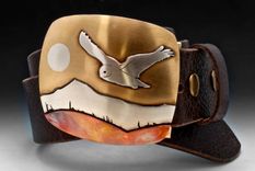 Flying Snowy Owl Belt In Sterling Silver, Brass, And Copper 4 small
