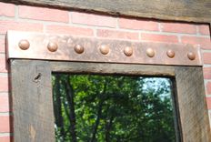 Full Length Mirror Framed In Reclaimed Wood With Copper Accents 1 small