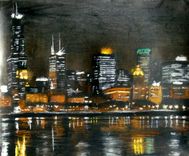 Drawing  City's At Night 2 small