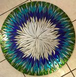 24 In. Any Color- 4 Week Lead Time Floral Handmade Glass Mosaic Mirror 1 small
