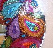 Paisley 24" Stained Glass Mosaic Mirror 2 small