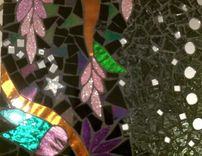 Mosaic Mirror Large Glitter Stained Glass 30 X 30 3 small