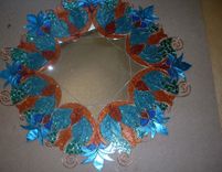 Mosaic Mirror Blue And Copper Large Handmade Glitter Glass 2 small