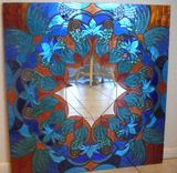Mosaic Mirror Blue And Copper Large Handmade Glitter Glass 4 small