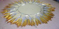 24" X 24" Mosaic Mirror Sunburst Stained Glass 2 small