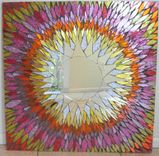 24" X 24" Mosaic Mirror Sunburst Stained Glass 1 small
