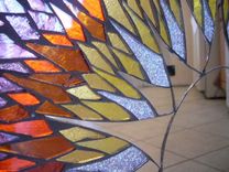 24" X 24" Mosaic Mirror Sunburst Stained Glass 3 small