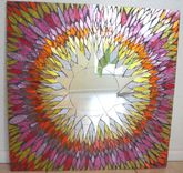 24" X 24" Mosaic Mirror Sunburst Stained Glass 5 small