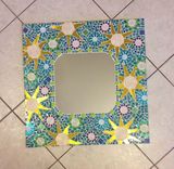 Mosaic Mirror Aqua Large Handmade Stained Glass 2 small