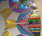 Mosaic Mirror Colorful Stained Glass Round 2 small