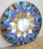Mosaic Mirror Colorful Stained Glass Round 3 small