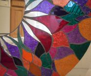Mosaic Mirror Red Round Handmade Glitter Glass 4 small