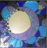 Mosaic Mirror Moon Handmade Glitter Glass 2 small