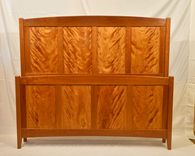 Curly Cherry Frame And Panel Queen Bed 1 small