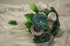 Custom Paper Flower Wedding Bridal Bouquet 2 small
