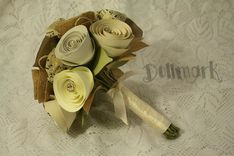 Custom Paper Flower Wedding Bridal Bouquet 3 small