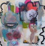 Mixed Media Abstract Paintings On Canvas Using Oils, Abstracts, Photos, Graphite, Sharpie Pens 3 small