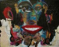 Mixed Media Abstract Paintings On Canvas Using Oils, Abstracts, Photos, Graphite, Sharpie Pens 6 small