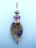 Violet Aura Lampwork Glass Pendant 2 small