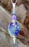 Violet Aura Lampwork Glass Pendant 3 small