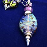 Violet Aura Lampwork Glass Pendant 4 small