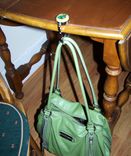 Handmade Glass Cabochon Purse/Handbag Hook Cream And Green 2 small