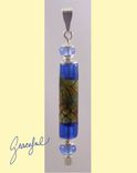 Blue Tube Pattern Pendant On A "Beadhopper" 1 small