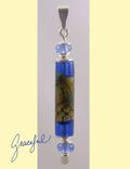 Blue Tube Pattern Pendant On A "Beadhopper" 2 small