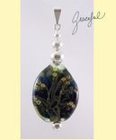 Graceful Green World Lampwork Glass Pendant 1 small
