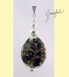 Graceful Green World Lampwork Glass Pendant 2 small